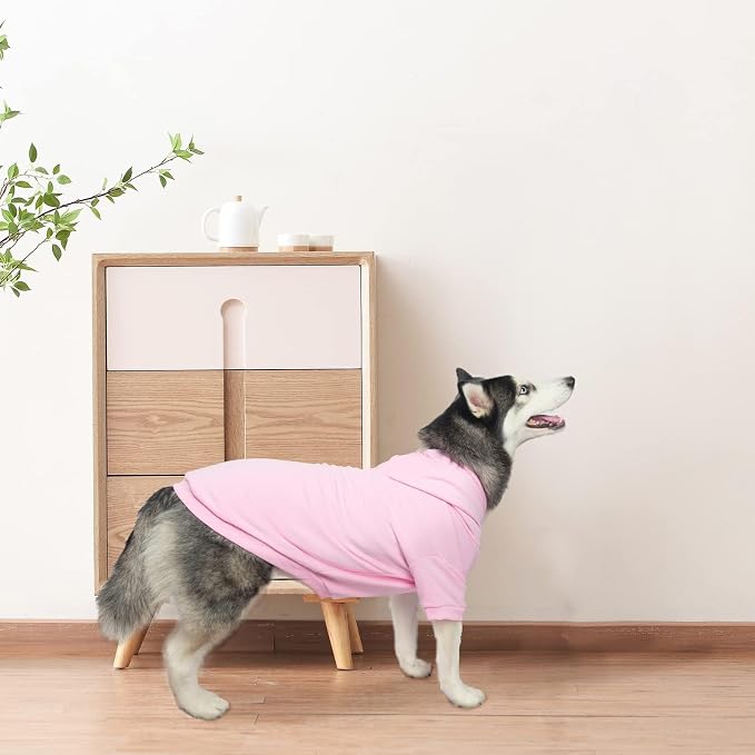 BINGPET Dog Hoodie for Medium Dogs, Soft Pullover Pet Sweater | Warm Dog Sweatshirt Clothes, Winter Hooded Outfit for Girl Boy Dogs Puppy, French Pitbull Cold Weather Coats Wear, Pink M