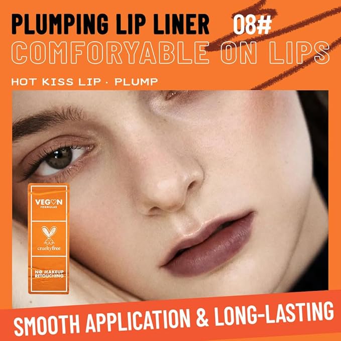 Retractable Lip Liner Pencil for Shaping & Sculpting Lips,Creamy Matte Gel Crayon Lip Liner Pencil delineador de labios,Long Lasting Waterproof Lipstick LipLiner (08#, 1 Count (Pack of 1))