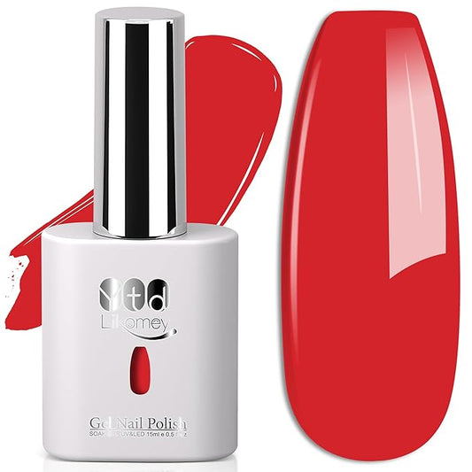 YTD Likomey Maple Leaf Red Gel Nail Polish,15ml Salon Home DIY Manicure and Pedicure Fall Winter Soak Off UV Color Varnish,CS468