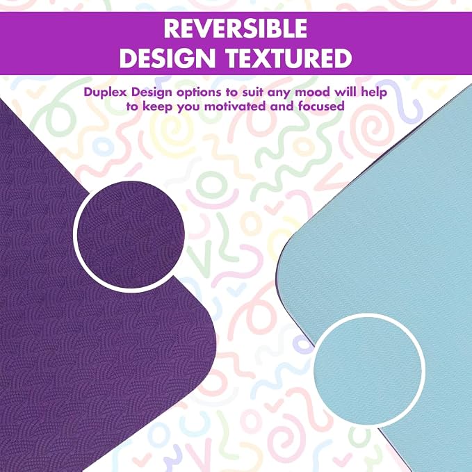 HOME ARCHIVE Premium Yoga Mat 6mm Print Reversible Extra Thick and Large Non Slip Exercise & Fitness Mat for All Types of Yoga Pilates & Floor Workouts (78" x 24" x 6mm Thick)