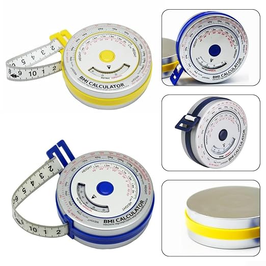 BMI Body Mass Index Tape Measure, Retractable Design with Lock Button, Plastic Material for Diet Fitness Tracking, 150cm/200cm Options(blue)