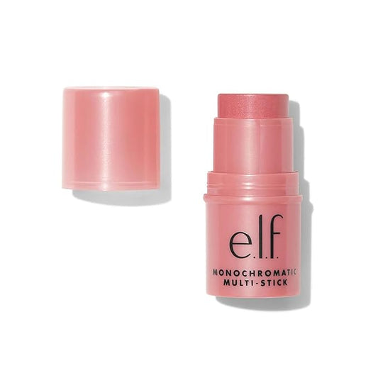 e.l.f. Monochromatic Multi Stick, Travel-Sized Luxuriously Creamy & Blendable Color, For Eyes, Lips & Cheeks, Vegan & Cruelty-Free, Dazzling Peony, 0.17 Oz