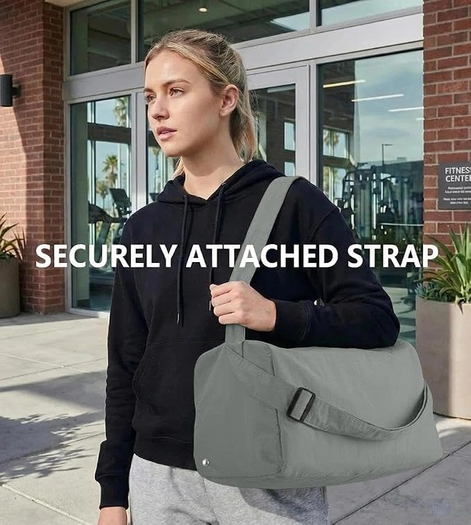 Small Gym Bag for Women with Shoes Compartment, Stylish Duffle Travel Bag for Plane, Lightweight Duffle Bag for Women & Men, Sport Gym Tote Bag with Wet Pocket for Yoga, Pilates, Swimming