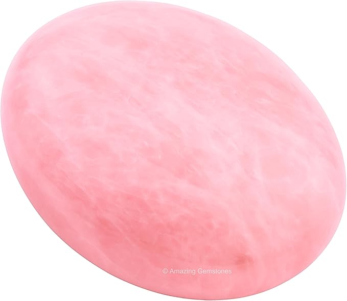 Amazing Gemstone Rose Quartz Crystals and Healing Stones - Large Palm Stone Crystals Piedra - Crystal for Good Luck, Balanced Positive Energy, Meditation, Unique Stocking Stuffers Gifts for Women, Men