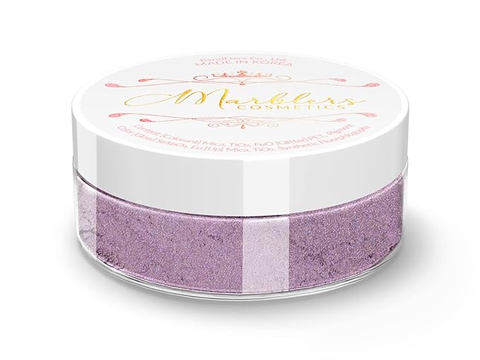 MARBLERS Fine Natural Mica Powder [Hazy Purple] 0.11oz (3g) | Highly Pigmented | Non-Toxic, Vegan, Cruelty-Free | Eyeshadow, Body Butter, Nail Polish, Nail Art | Party, Body, Face Makeup