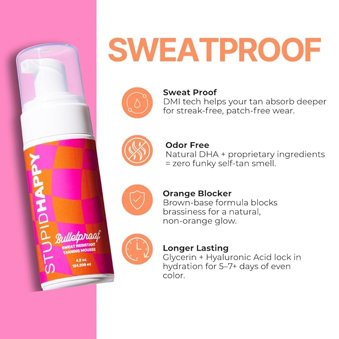 Self Tanner Mousse for Women – Sweat-Resistant, Odor-Free & Streak-Free | Brown-Based, Water-Based Formula for a Natural Medium Tan | Rapid Rinse, Non-Toxic Sunless Tanning Mousse, 4.2 fl oz