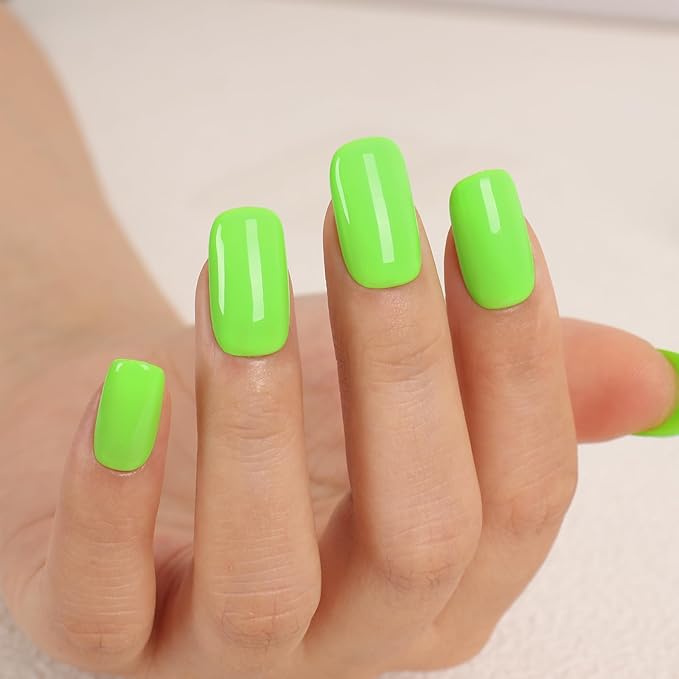 Neon Lemon Green UV/LED Soak Off Gel Polish, 15ml Bright Nail Polish for Manicure Salon or DIY Nail Art at Home, Summer Color Kit Gift for Women Girls - GP0087