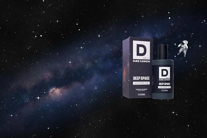 Duke Cannon Proper Cologne for Men - Men's Eau de Parfum - Fragrance for Lasting Wear - Essential Oils - Black Pepper & Oud - Deep Space, 1.7 fl oz (Pack of 2)