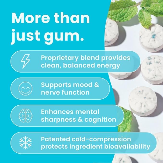 Neuro Focus Set – 90 Count Each (Peppermint) – Sugar Free Nootropic Chewing Gums with Natural Caffeine, L-Theanine, B-Vitamins & Ginseng for Energy, Alertness & Clarity