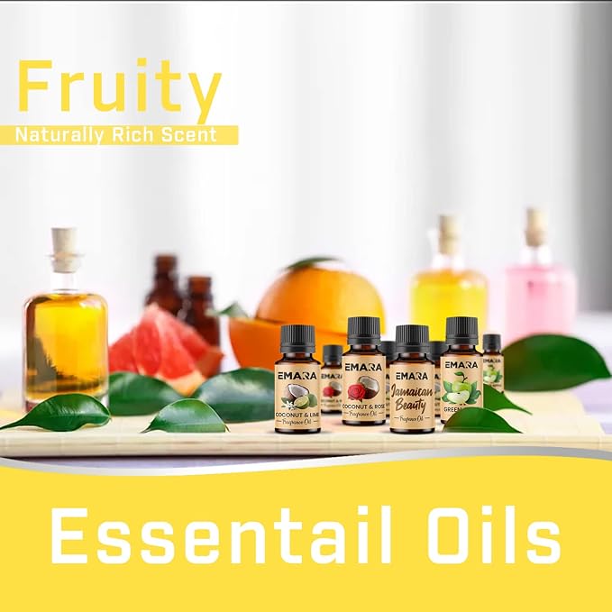 EMARA All Natural Fruity Jamaican Beauty Essential Oil for Diffusers, Skin Care, Aromatherapy Fragrance Oil, Organic Therapeutic Grade 15 mL (1/2 fl oz)