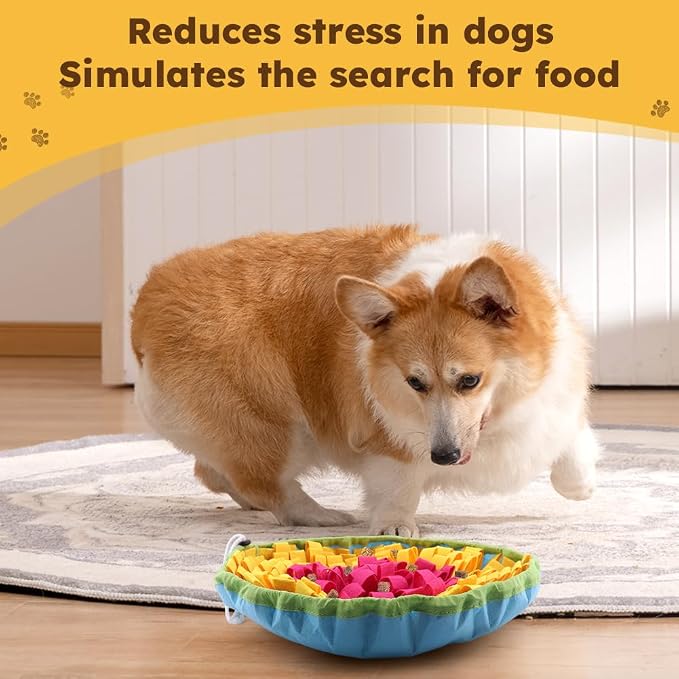 JIANWEI Pet Snuffle Mat for Dogs, Dog Digging Toys, Dog Treat Dispenser Indoor Outdoor Stress Relief, Interactive Dog Toy for Dogs Slow Eating and Mental Stimulation(Colorful)