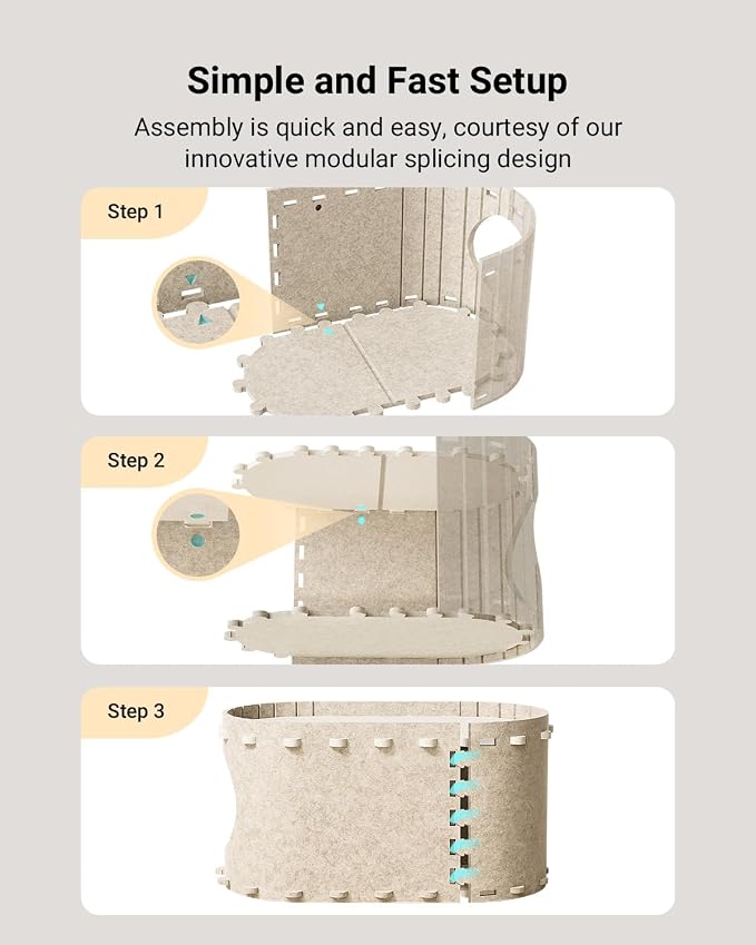 DownyPaws Cat House for Indoor Cats, Peekaboo Cat Bed Cave, Cream | Cat Hideaway Enclosed Bed,Cave Hideout Fort,Kitten Cube Castle Hut Tunnel for Cats,Hide Box Bed for Large Cat Up to 22 Lbs