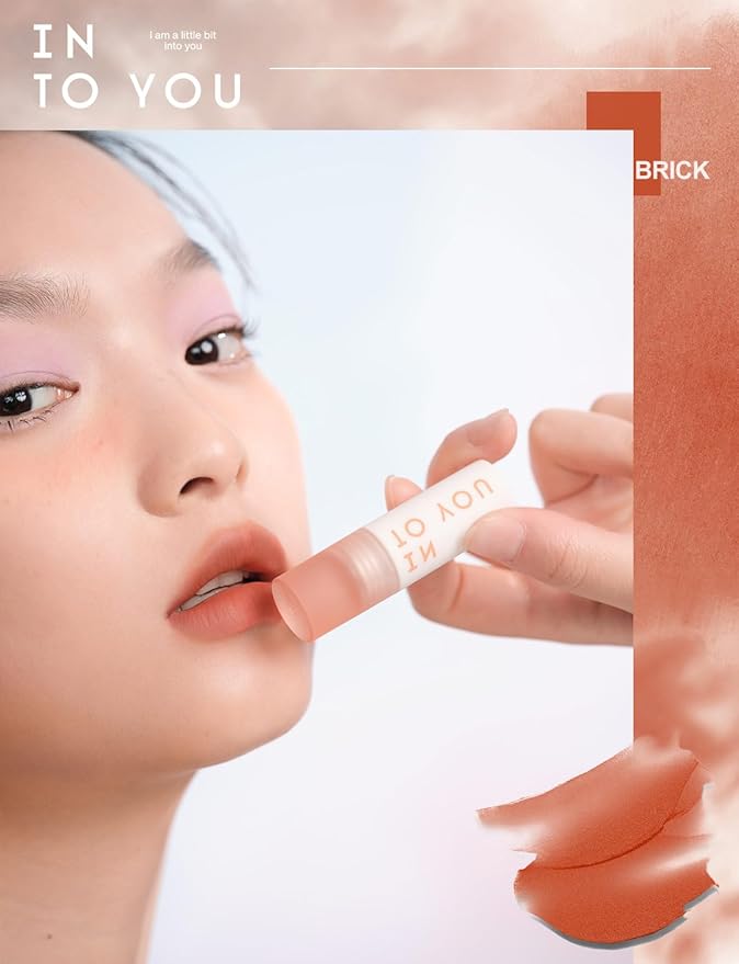 INTO YOU Matte Lipstick, Super Stay Long Lasting Waterproof, Lip Stain Soft Clay Mousse, Dual-Use For Lips And Cheek, Pink Lipstick (CM08)