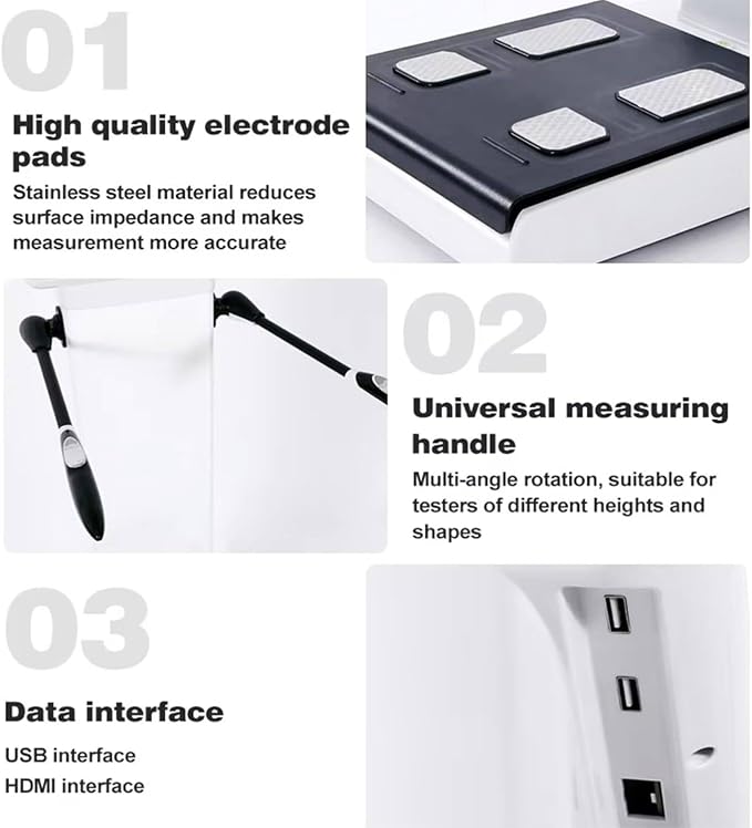 Body Composition Analyser Weight Height Measurement Intelligent Body Scanner Measurement Analysis Fat Testing Machine Human Analyzer with Printer