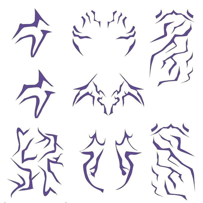 Full Body Temporary Tattoo Set (8 PCS) – Waterproof Holographic Body Art Stickers for Festival, Cosplay, Party & Fashion Looks – Long Lasting & Easy to Remove
