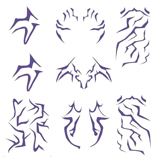 Full Body Temporary Tattoo Set (8 PCS) – Waterproof Holographic Body Art Stickers for Festival, Cosplay, Party & Fashion Looks – Long Lasting & Easy to Remove