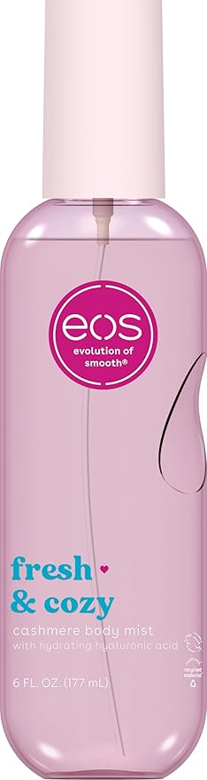 eos Cashmere Body Mist, Fresh & Cozy, Body Spray for Women, Hair Mist, Moisturizing, Hyaluronic Acid, Glycerin, Vegan, Cruelty-free, 6 fl oz