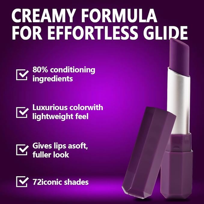 Purple Mauve Matte Lipstick - Pigmented Lip Crayon & Face Paint Stick for Women Everyday Halloween Birthday Party Wear, Younger-Looking Lip Makeup, Labial para fiesta de disfraces 10