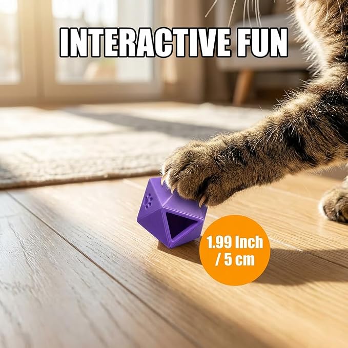 Interactive Cat Toys for Indoor Cats – Adjustable Slow Feeding Treat Dispenser, Puzzle Ball for Mental Stimulation, Boredom Relief, Hunting Exercise, Kitten & Adult Cat Feeder Toy