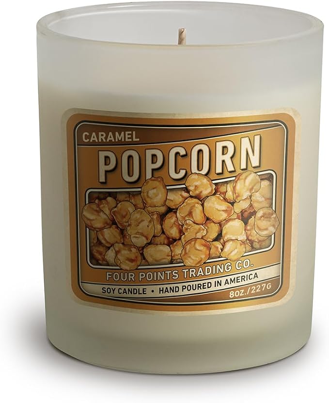 Caramel Popcorn 8 Oz Scented Soy Aromatherapy Candle w/Jar
