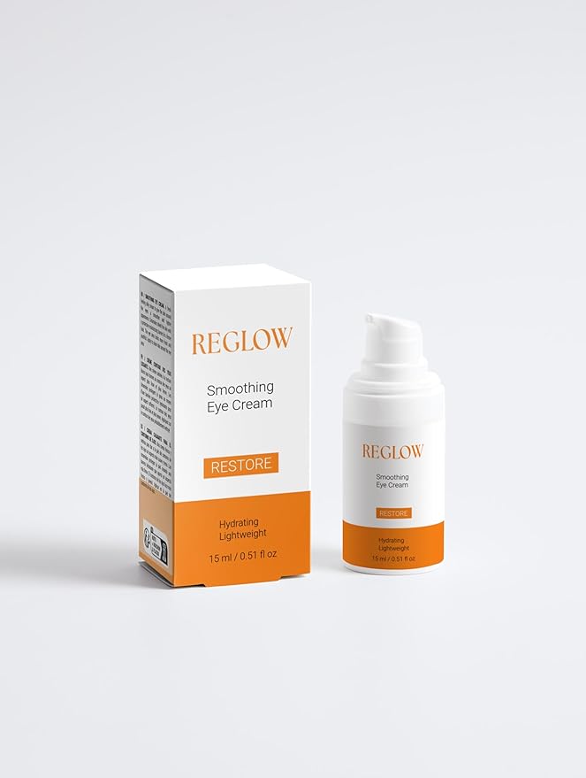 ReGlow Smoothing Eye Cream – Ceramide-Enriched, Vegan, Lightweight Formula for Hydration & Firmness – ECOCERT Natural Certified, 15ml (0.51 fl oz)