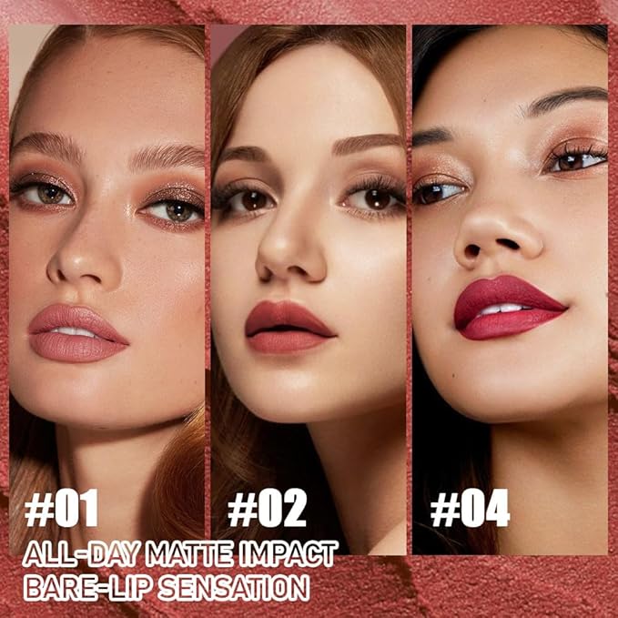 6Pcs Nude Brown Red Matte Lip Liner & Lipstick Combo Set,Lips Kit with Lip Liner Lip Stains Long Lasting Waterproof Smudge Proof for Older Women 24 Hours Lipliners Pencil Lipstick Makeup Gift Kit