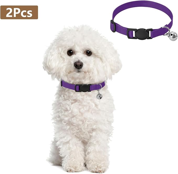 Royal Purple Black Gradient Kitten Collars 2 Pack Soft Polyester Pet Collar Adjustable Length 10.6" to 17.1"