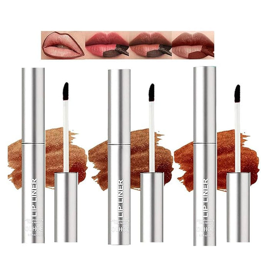 3PCS Peel Off Lip Liner Set,Long Lasting Lip Stain Peel Off,Waterproof Stay On All Day,Transfer-Proof,Highly Pigmented,Natural Instant Lipstick