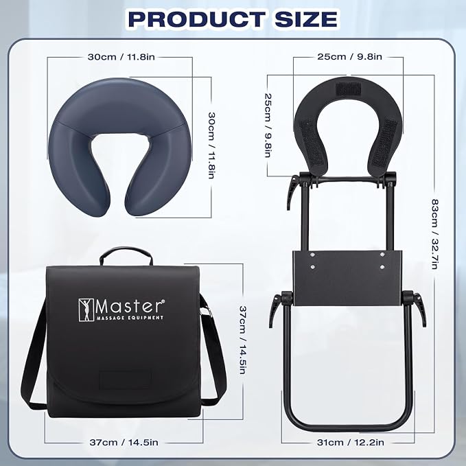 Master Massage Home Massage Kit Professional, Adjustable Headrest & PU Face Cushion for Private Masseuse, Face Down Mattress Top Massage Kit Family Use (Cinnamon)