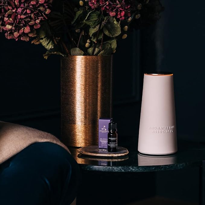 Aromatherapy Associates Atomizer and De-Stress Essential Oil (.33 fl oz) Collection. Waterless, Portable Essential Oil Diffuser with a Calming Blend to Find Clarity