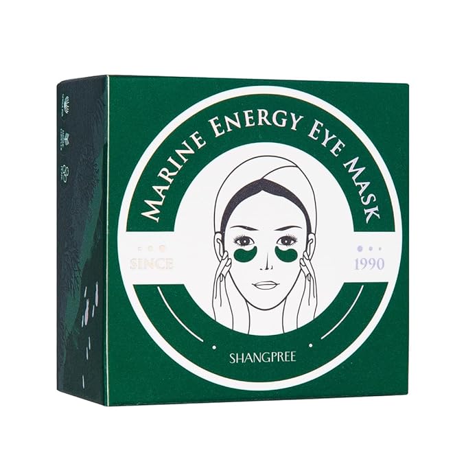 SHANGPREE Marine Energy Eye Mask (Eyepatches) 30 Pairs, Hydration & Soothing Relief, Spirulina & Marine Complex, Sooth & Revive Tired Eyes, Cooling & Refreshing, for Sensitive Skin