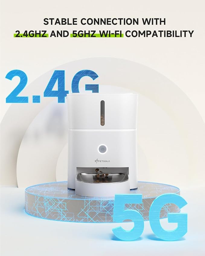 Automatic Cat Feeder, 2.4G Wi-Fi Cat Food Dispenser with APP Control, 3L Timed Pet Feeder for Pet Dry Food, 1-10 Meals Per Day