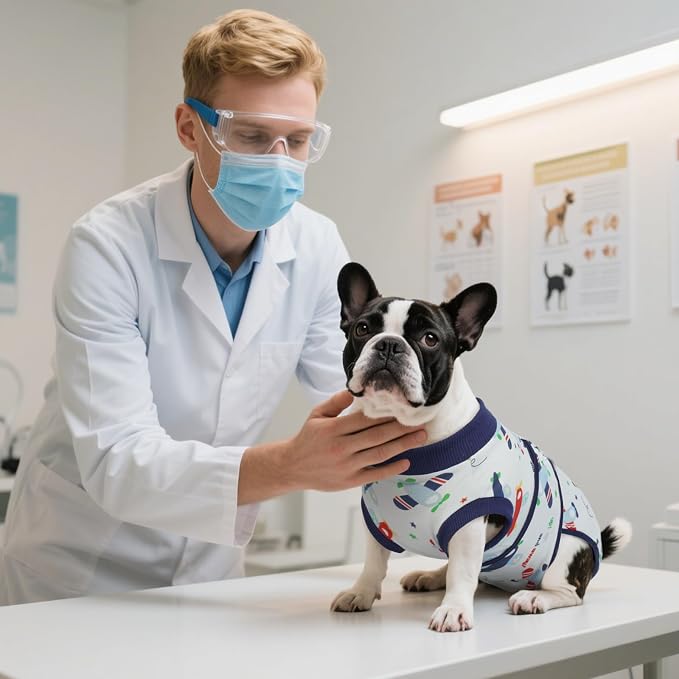Kuoser Recovery Suit for Dogs Cats, Soft Dog Surgery Suit Female Male Spay | Professional Dog Onesie for Surgery, Substitute E-Collar & Cone, Prevent Licking Dog surgical suit Pet Neuter Suit