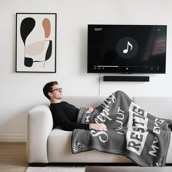 kituzol Birthday Gift for Men, 60th 70th 80th 40th Gift Birthday for Men, Dad Husband Son Present, I'm Not Sleeping, I'm Just Resting My Eyes Nap Blanket (Grey, 50" x 60")