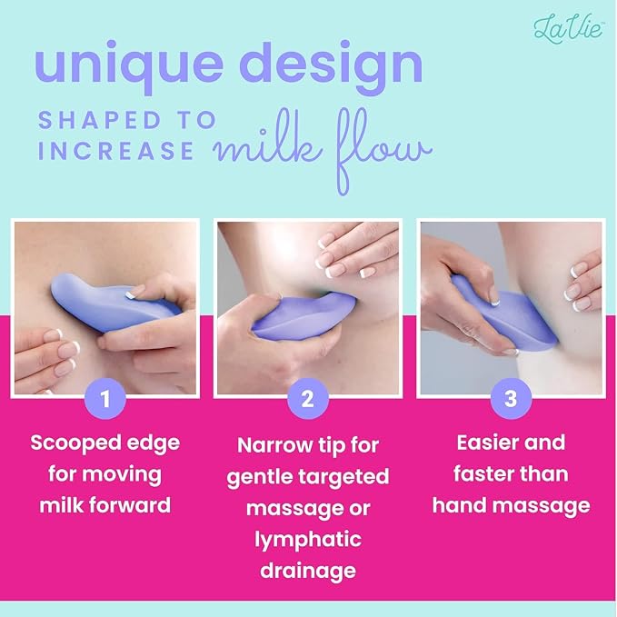 LaVie Warming Lactation Massager 3-in-1 Adjustable Heat + Vibration for Breastfeeding, Nursing, Pumping, Essential Support for Improved Milk Flow