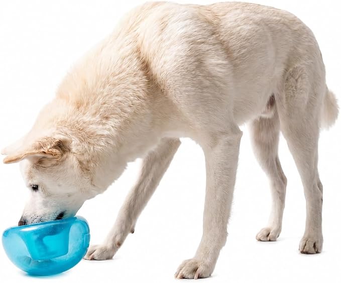 Outward Hound Snoop Interactive Treat Dispensing Dog Toy, Blue, 5" | Rolls & Bounces, Treat Stuffer, Puzzle Ball & Slow Feeder, Enrichment, Mint Scented, Easy Clean, No BPA, Medium to Large Dogs