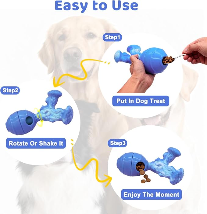 BoYoYo Dog Toys for Aggressive Chewers, 3 in 1 Treat Dispensing Dog Toys to Keep Them Busy, Dog Enrichment Toy for Small, Medium and Large Dogs, Milk Flavor