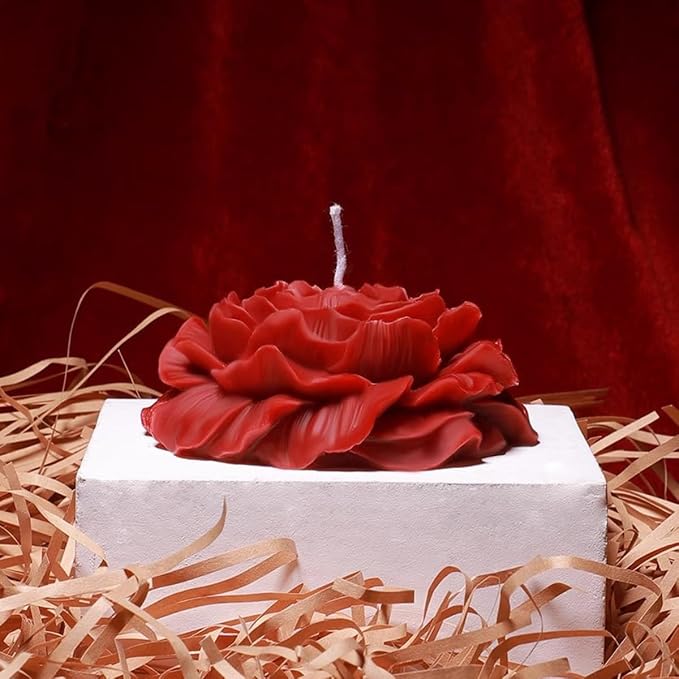 4 Pcs Low Temperature Candles Red Rose Flower Shaped Scented Candles Low Heat Romantic Wax Play Candles for Lovers Couples Wedding