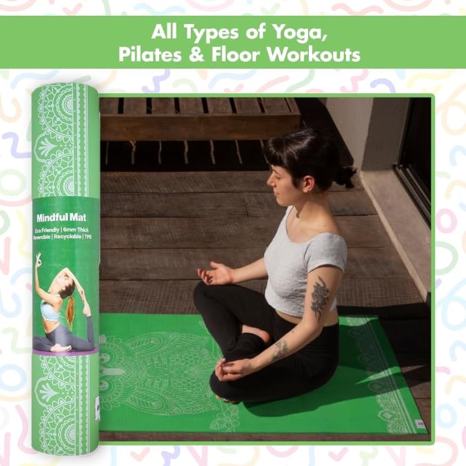 HOME ARCHIVE Premium Yoga Mat 6mm Print Reversible Extra Thick and Large Non Slip Exercise & Fitness Mat for All Types of Yoga Pilates & Floor Workouts (78" x 24" x 6mm Thick)