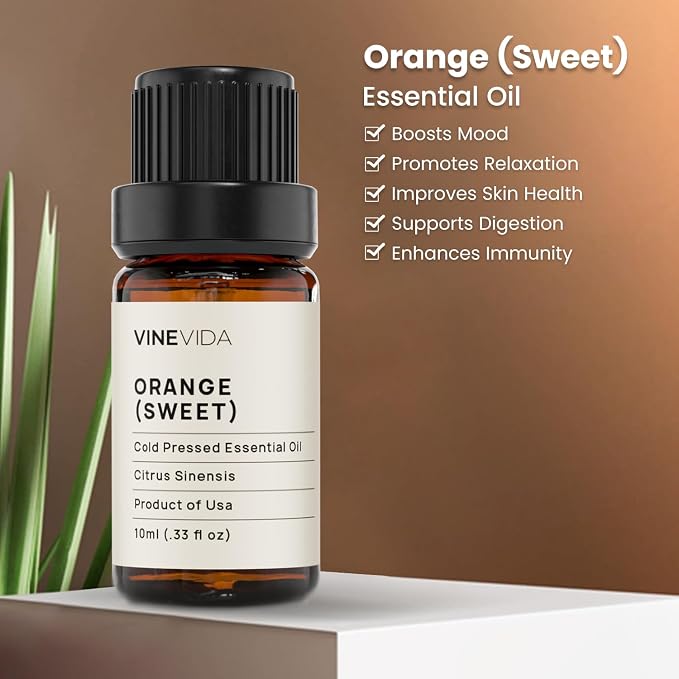 VINEVIDA Orange Sweet Essential Oil - Undiluted Orange Oil - DIY Candle Scents for Candlemaking