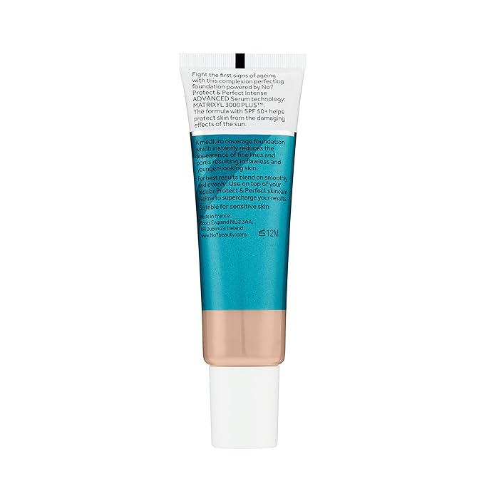 No7 Protect & Perfect Advanced All In One Foundation - Birch - Age Defying Foundation Makeup with SPF 50 - Makeup Base Cream Helps to Reduces Redness & Blurs Visible Pores (30ml)