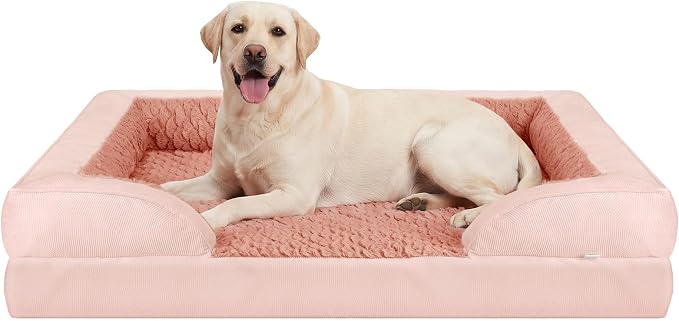 Jumbo Orthopedic Dog Bed for Extra Large Dogs, Waterproof, Egg-Crate Foam Dog Couch Bed with Washable Removable Cover, Waterproof Lining and Nonskid Bottom