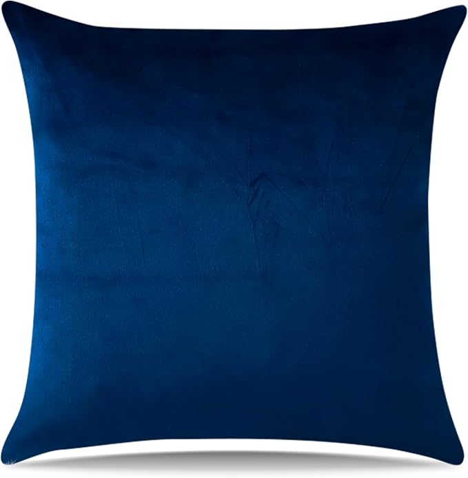 Artscope Luxury Velvet Pillow Covers Super Soft Decorative Square Throw Pillow Covers Case Cushion Covers for Sofa Couch Bedroom Car Decor 24x24 Inch Navy Blue