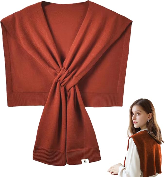 huablo Women's Fashion Knitted Shawl - Khaki Sweater Shawl for Air-Conditioned Rooms