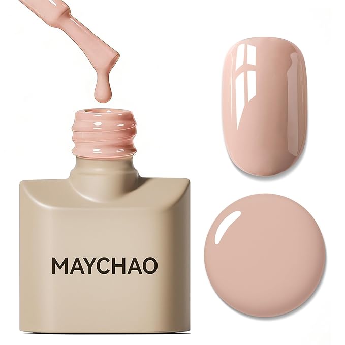 MAYCHAO 15ML Nude Gel Nail Polish 1Pc Nude Skin Gel Polish Soak Off UV LED Nail Polish Nail Art Starter Manicure Salon DIY at Home, 0.5 OZ