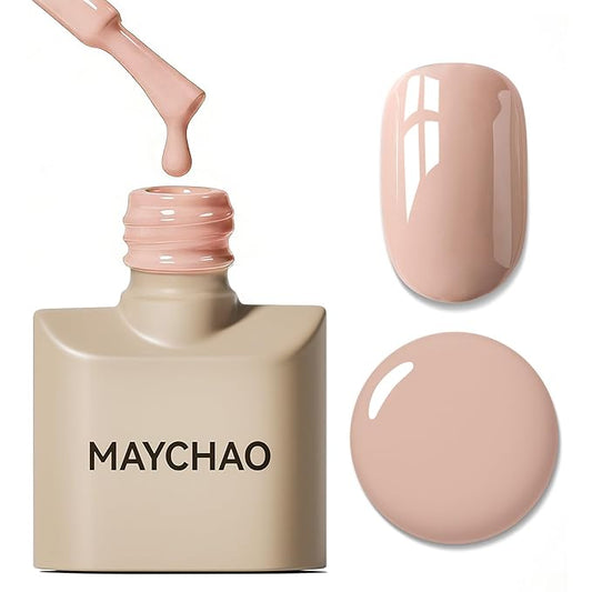 MAYCHAO 15ML Nude Gel Nail Polish 1Pc Nude Skin Gel Polish Soak Off UV LED Nail Polish Nail Art Starter Manicure Salon DIY at Home, 0.5 OZ