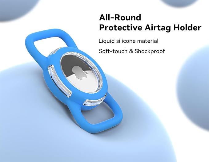 Waterproof AirTag Holder for Dog Collar, Soft Slide-On Dog AirTag Holder | Full-Body Protection, No-Dangle Fit, Ultra-Durable, Lightweight, Tool-Free Installation, Clear Cover, Fits Dog & Cat Collars