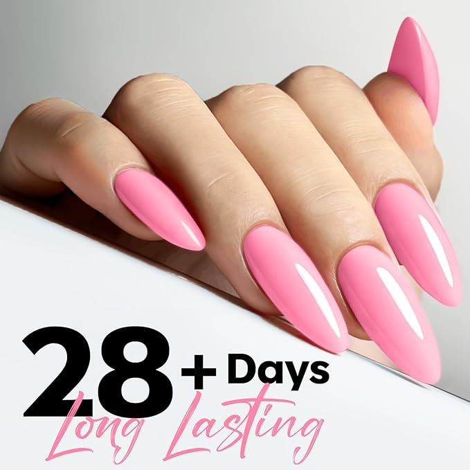modelones Pink Gel Nail Polish Hot Pink Bubblegum Peach Valentine Gel Nail Polish Summer Vibrant Fluorescent Polish Soak Off LED Nail Art DIY Nail Manicure 15ML
