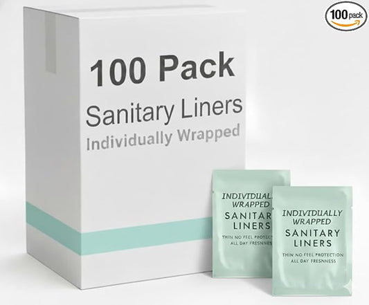 100 Pack Bulk Panty Liners for Homeless, Hospitals | Long Panty Liners for Postpartum, Incontinence, Menstruation Bulk Individually Wrapped Liners for Women