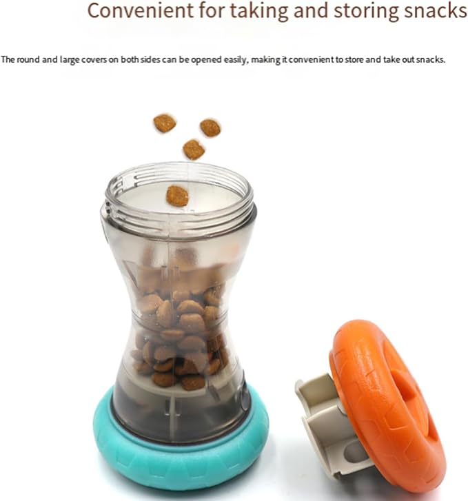 Dog Puzzle Toys for Boredom, 5.9in Bite Resistant ABS Treat Dispensing Ball Toy, Interactive Food Dispenser Slow Feeder with Mechanical Rolling Bell for Pet Training